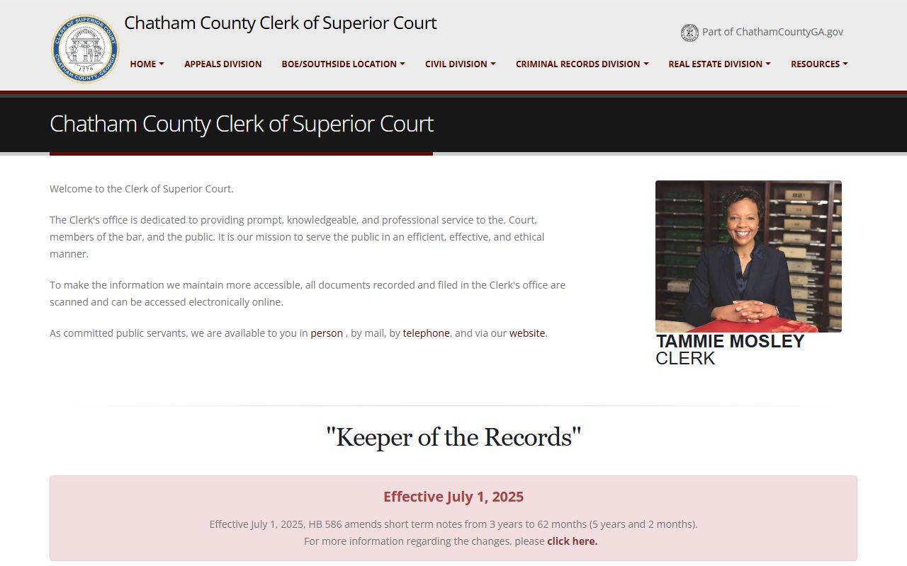 Chatham County family court records clerk website