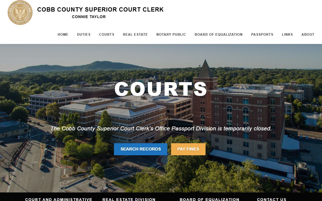 Cobb County Superior Court Clerk website for family court records