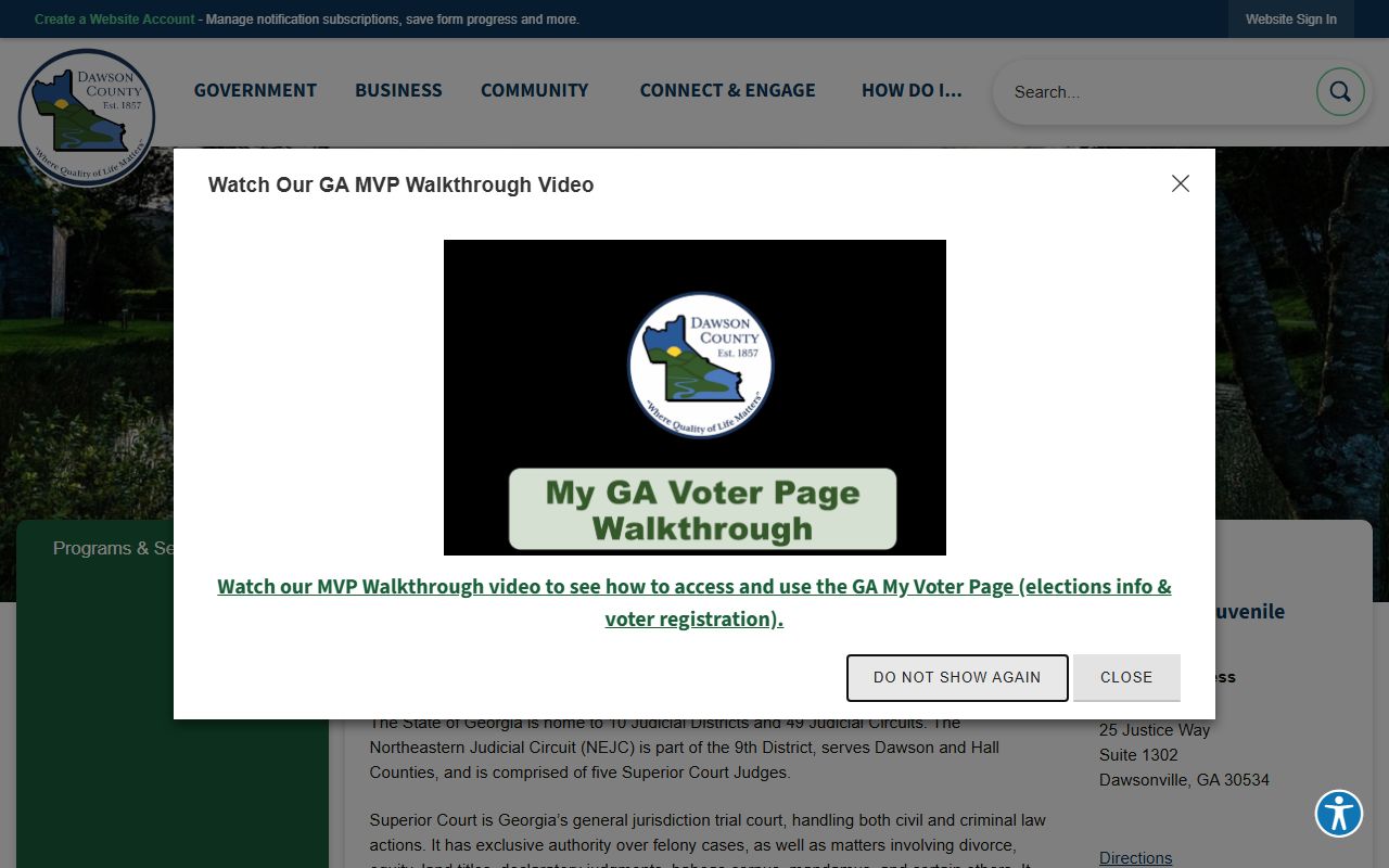 Dawson County family court records clerk website