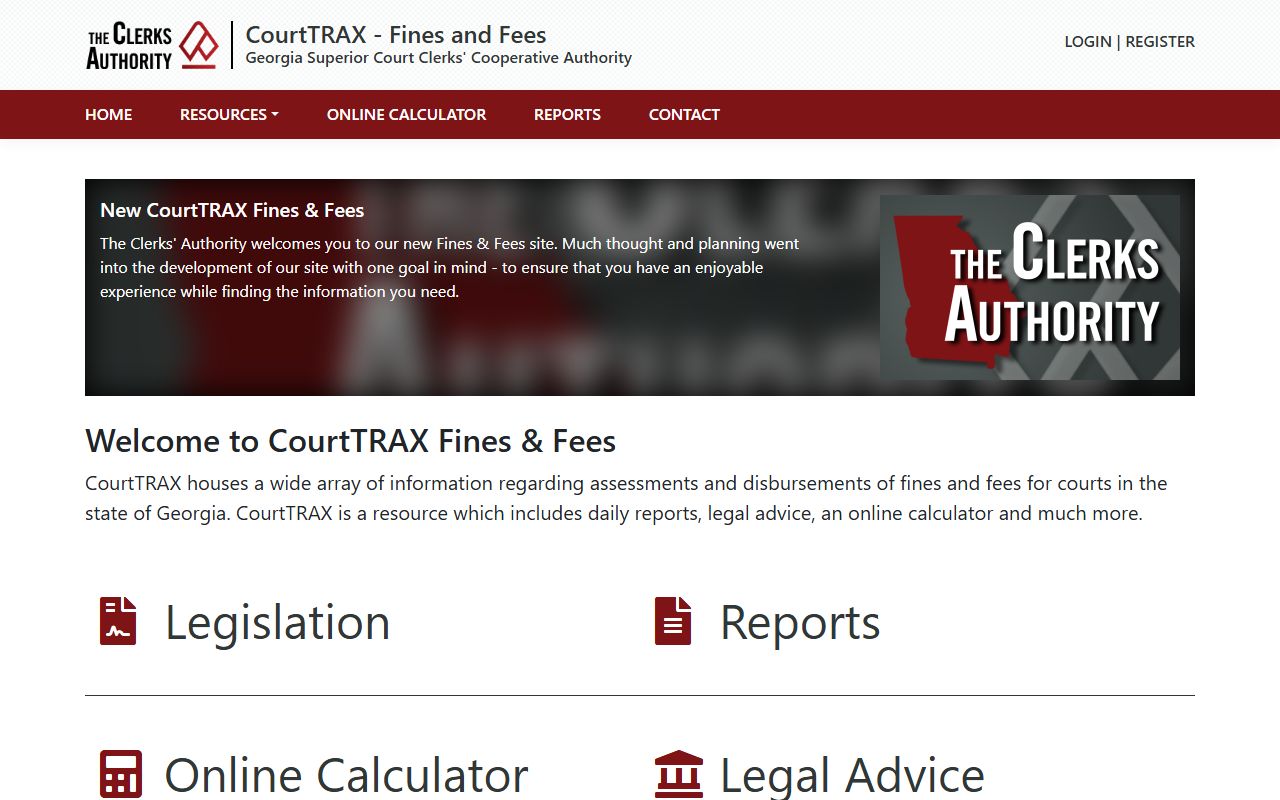 Georgia family court records CourtTRAX fines and fees portal