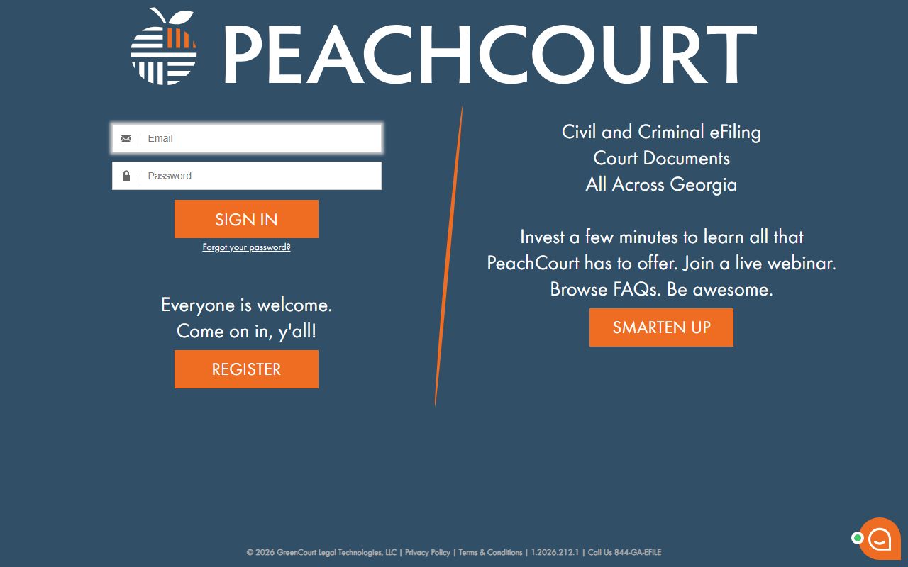 Georgia family court records PeachCourt login portal